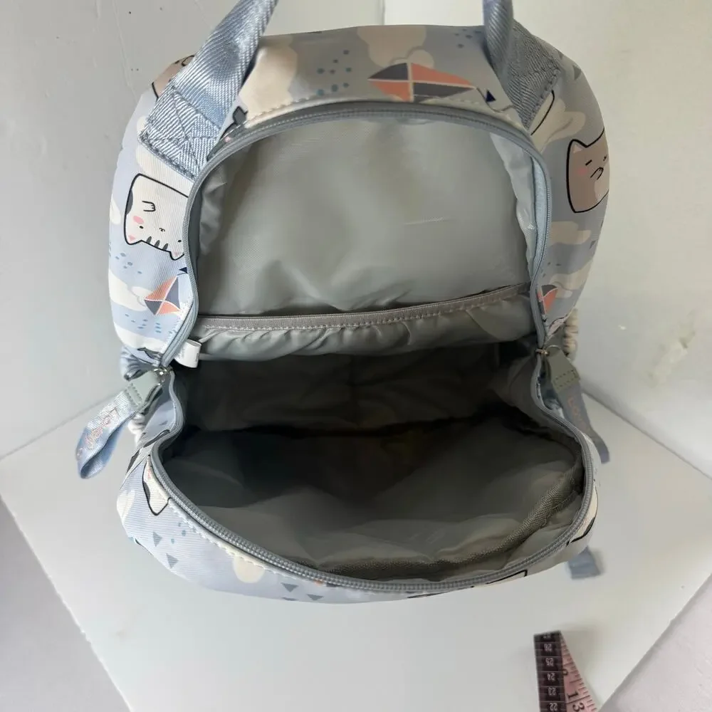 Kawaii Cat Backpack Light Blue Cartoon School Travel Bag ETAISHOW NWOT